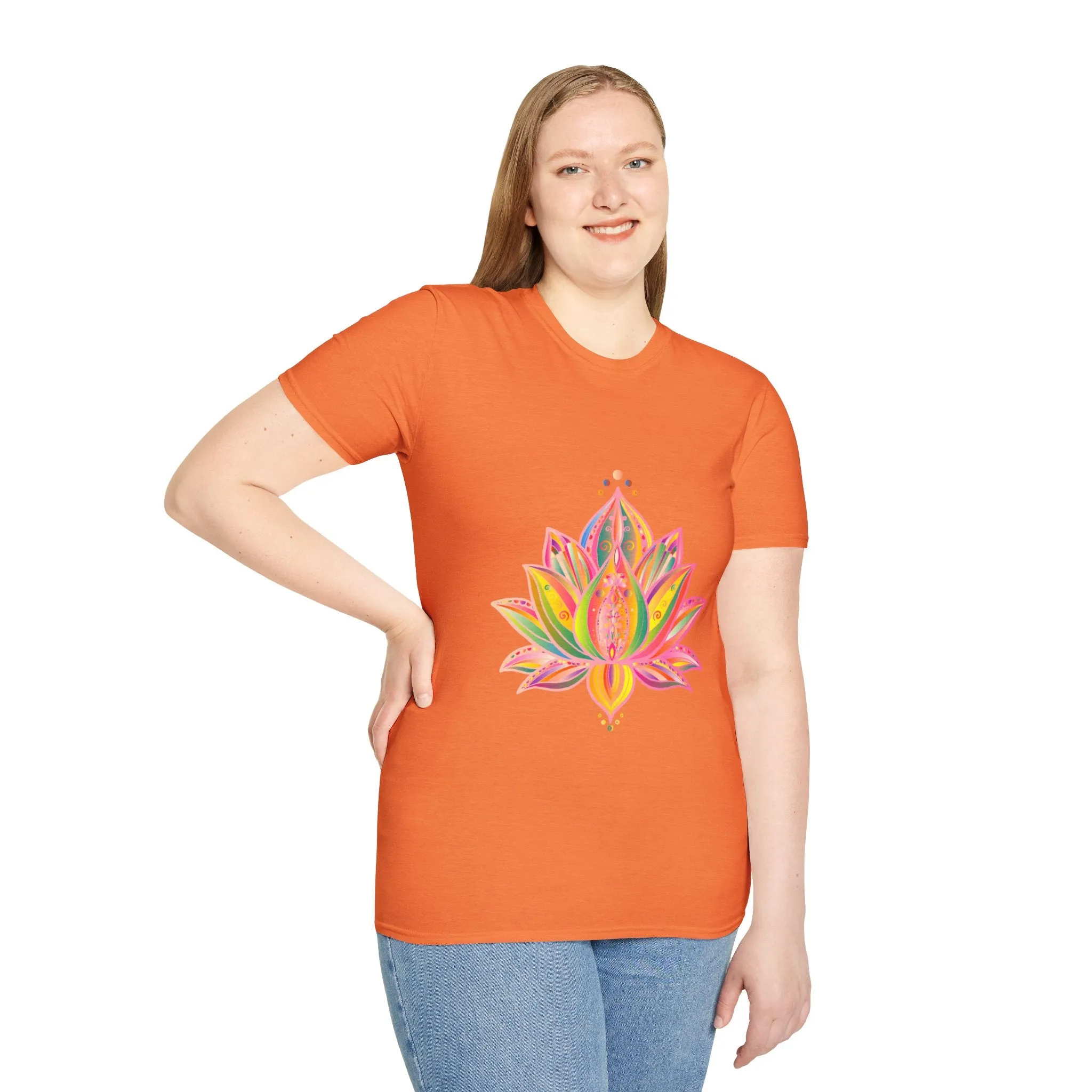 Lotus Mandala Unisex T-Shirt - Hand-Drawn Unique Design - Blululi