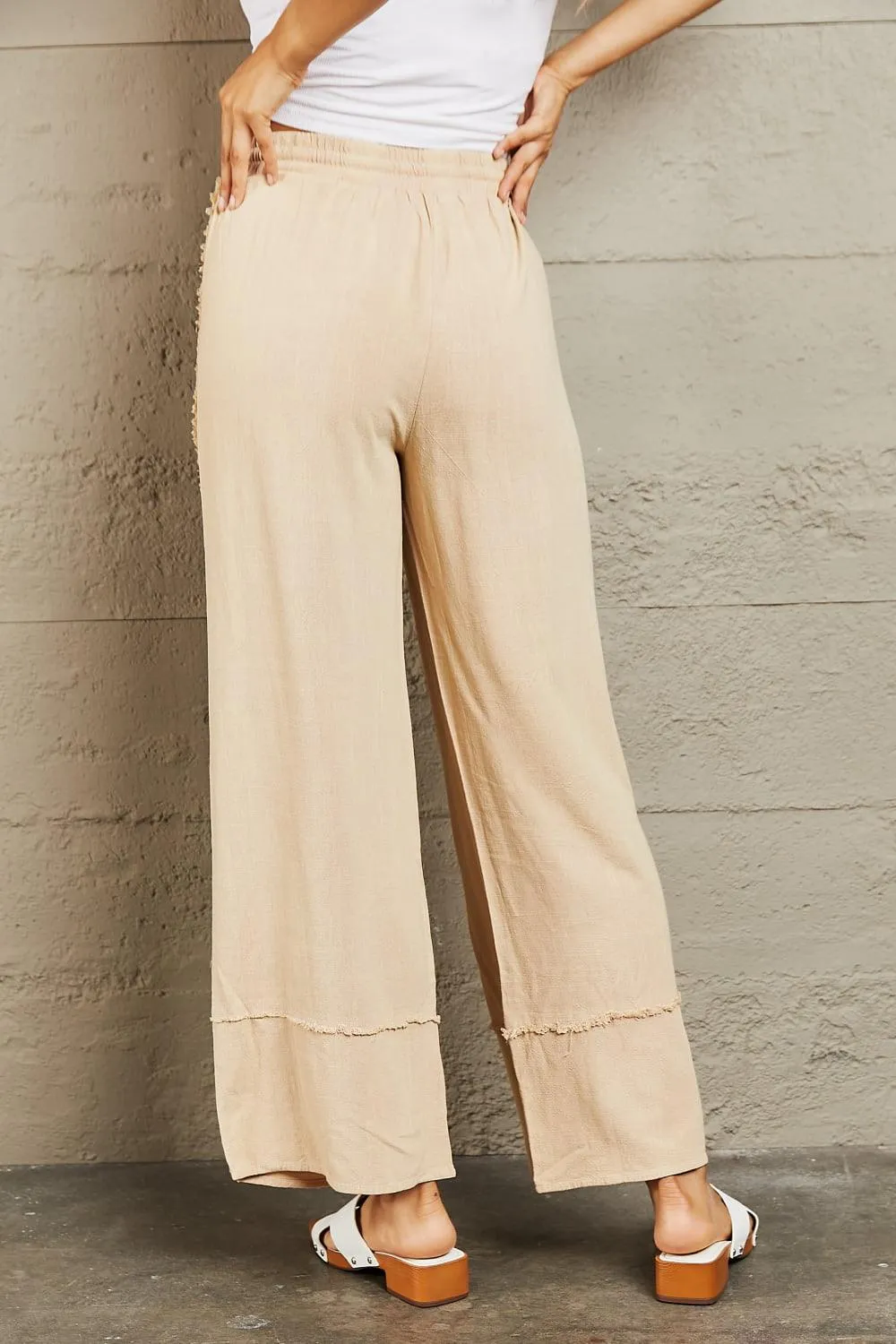 Love Me Not Full Size Mineral Wash Wide Leg Pants