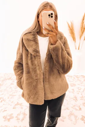 Marni Faux Fur Jacket Almond