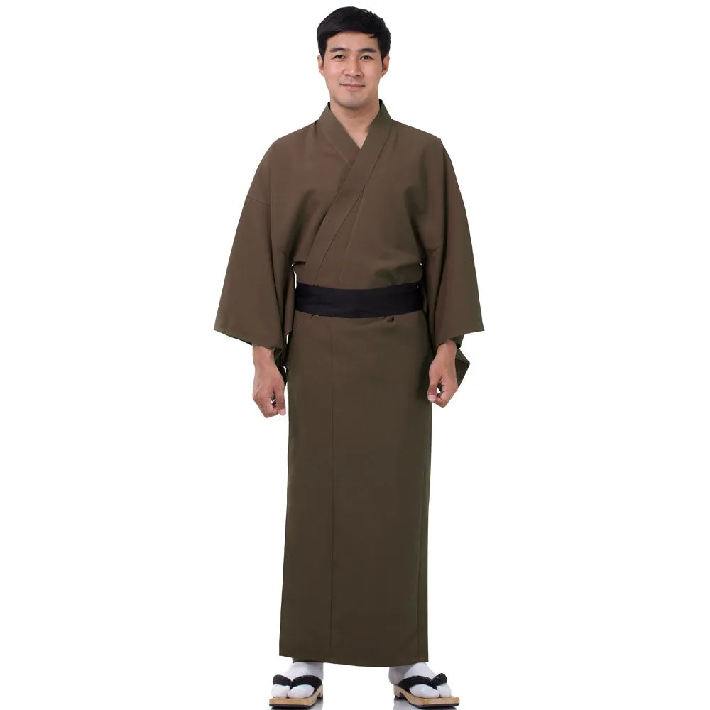 Men’s Blue Budo Japanese Yukata Kimono Robe