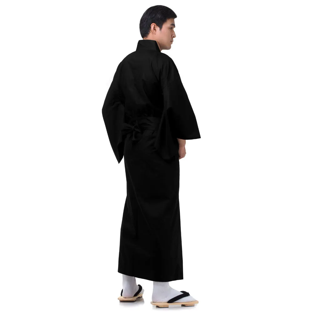 Men’s Blue Budo Japanese Yukata Kimono Robe