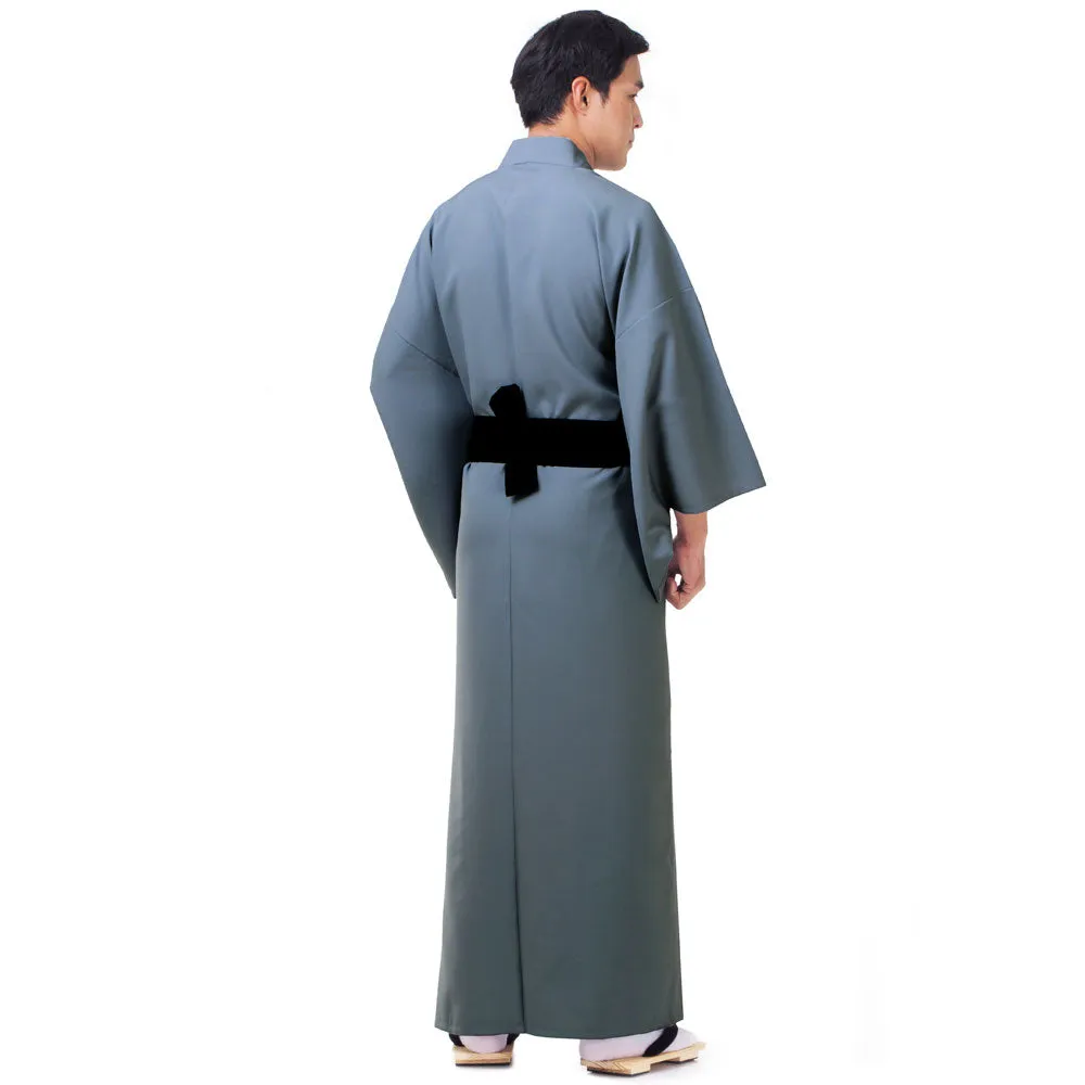 Men’s Blue Budo Japanese Yukata Kimono Robe