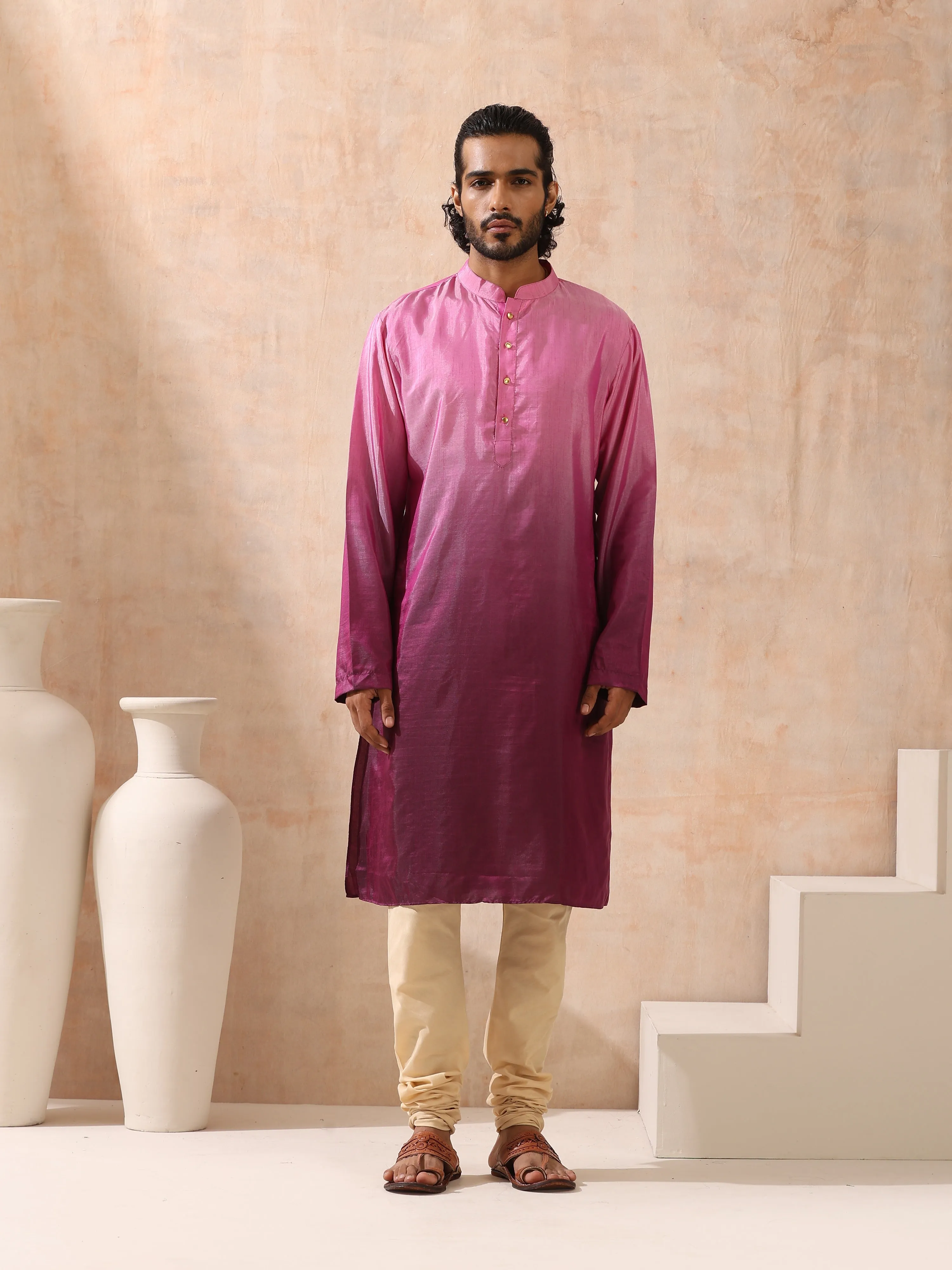 Mens Ombre Shades of Pink Kurta