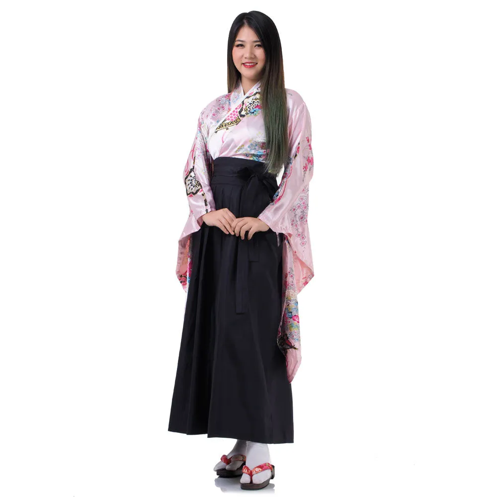 Midori Women’s Japanese Geisha Kimono Hakama Set