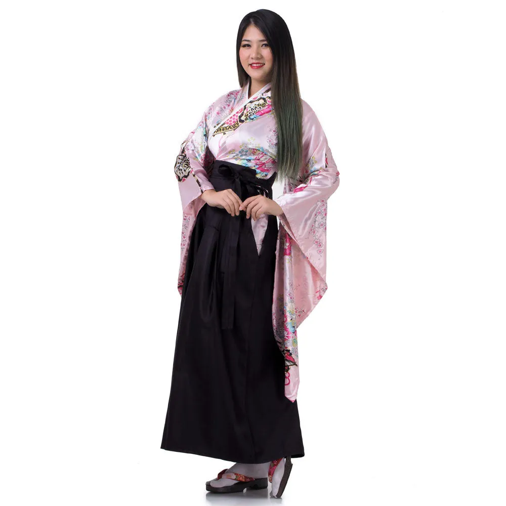 Midori Women’s Japanese Geisha Kimono Hakama Set