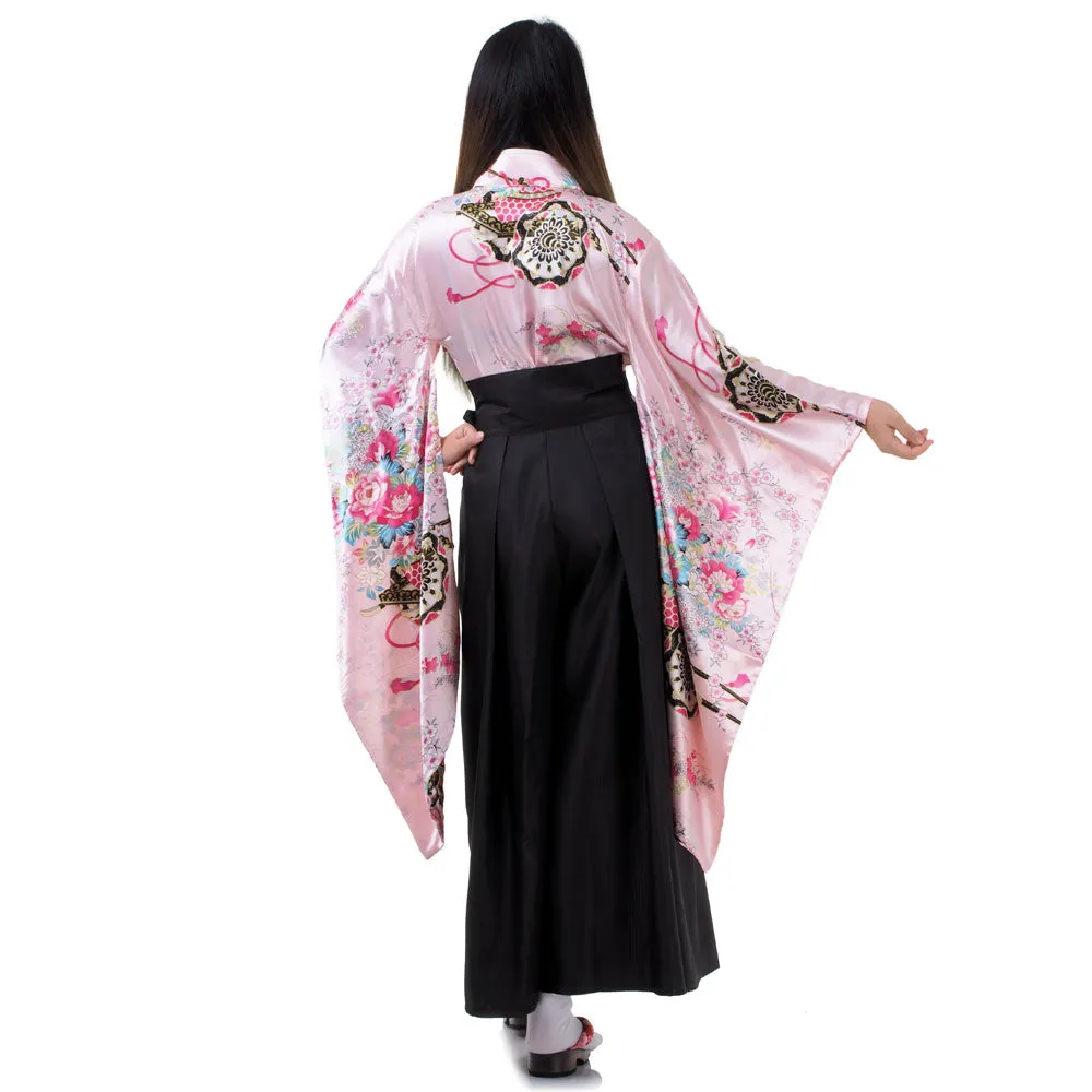 Midori Women’s Japanese Geisha Kimono Hakama Set