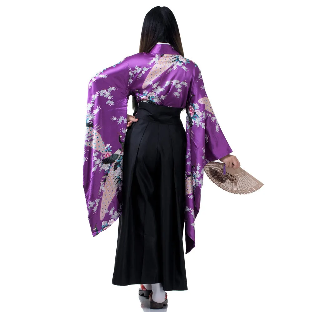 Midori Women’s Japanese Geisha Kimono Hakama Set