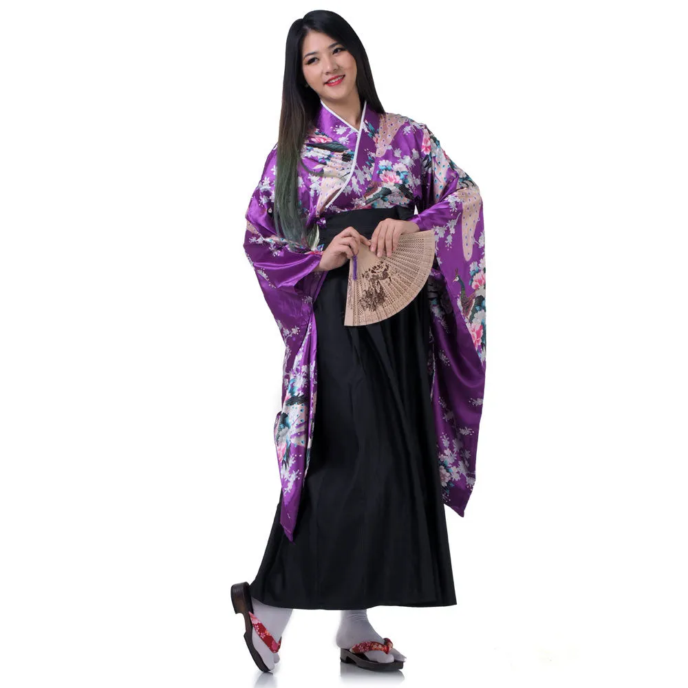 Midori Women’s Japanese Geisha Kimono Hakama Set