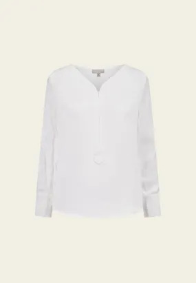 Minimalism White Mulberry Silk Top