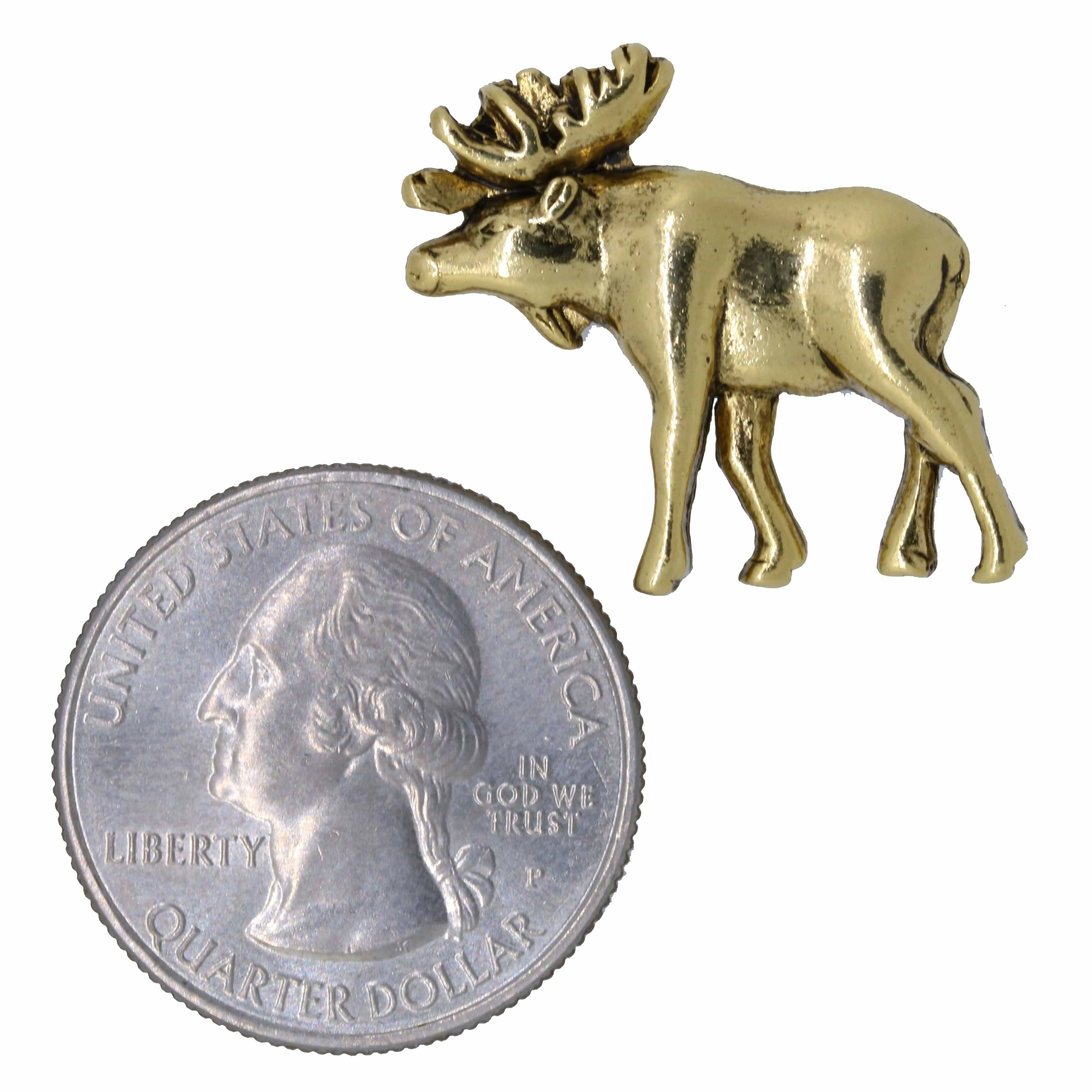 Moose Gold Lapel Pin