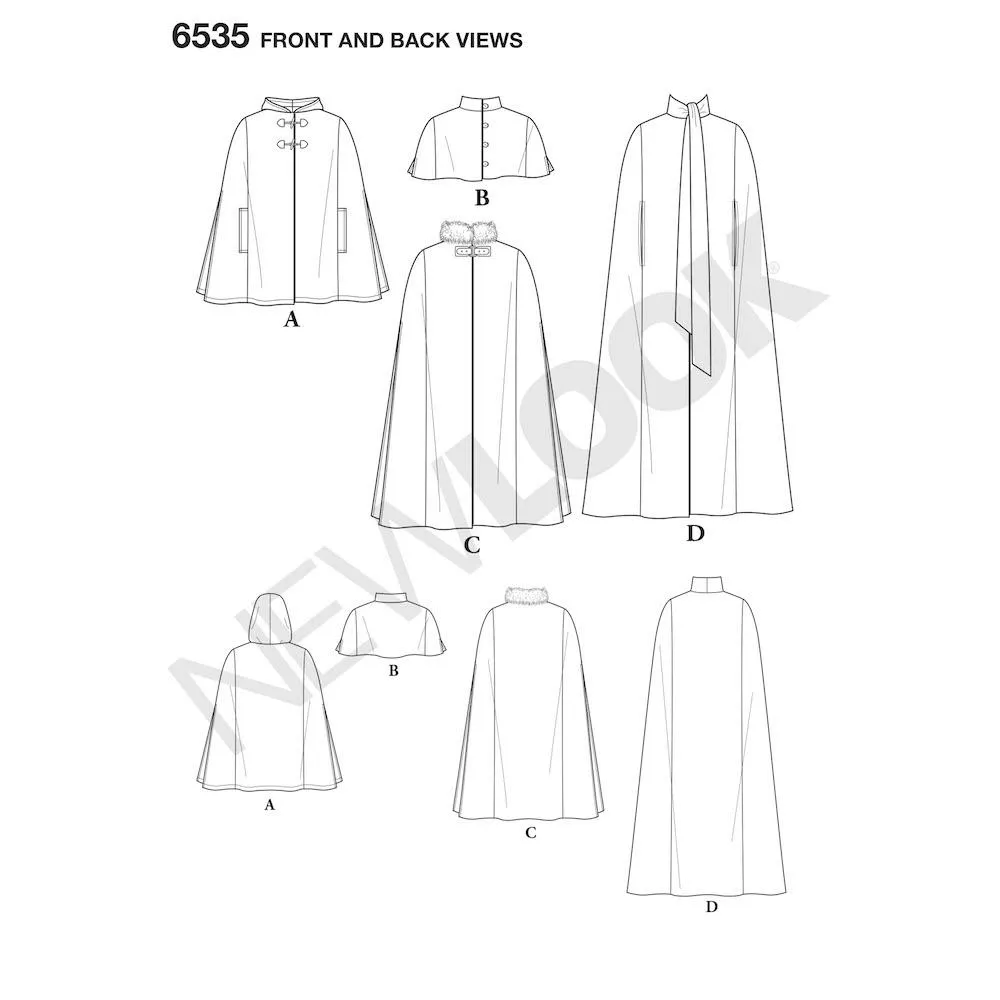 Newlook Pattern 6535 Women's Capes in Four Lengths