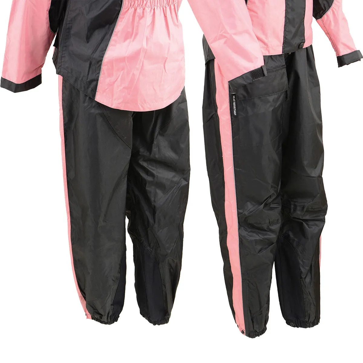 NexGen SH222201 Ladies Black and Pink Oxford Water Proof Rain Suit