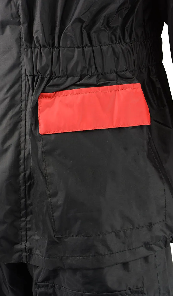 NexGen XS5031 Women's Red and Black Water Proof Rain Suit with Cinch