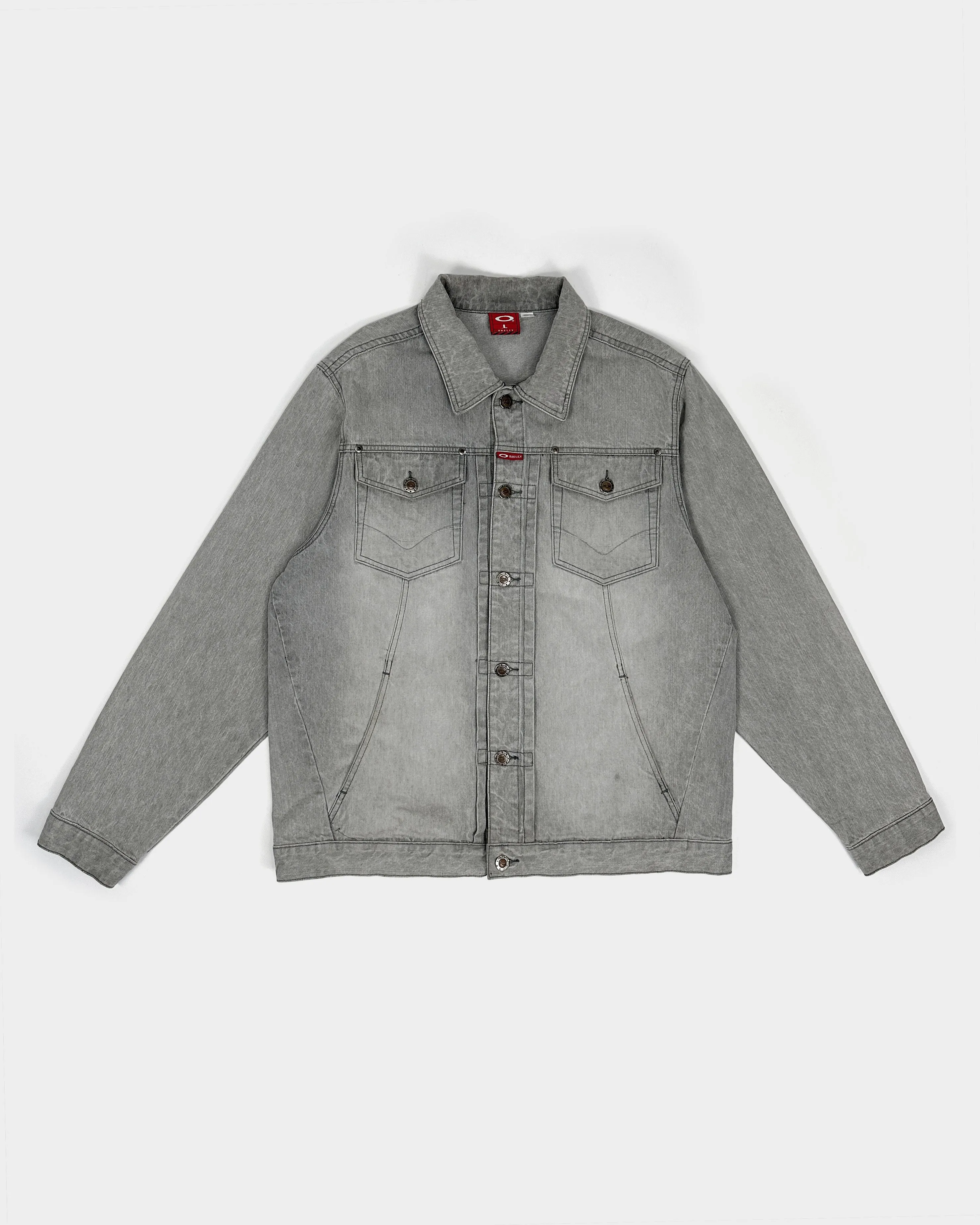 Oakley Red Core Wolf Grey Denim Jacket SAMPLE 2000's