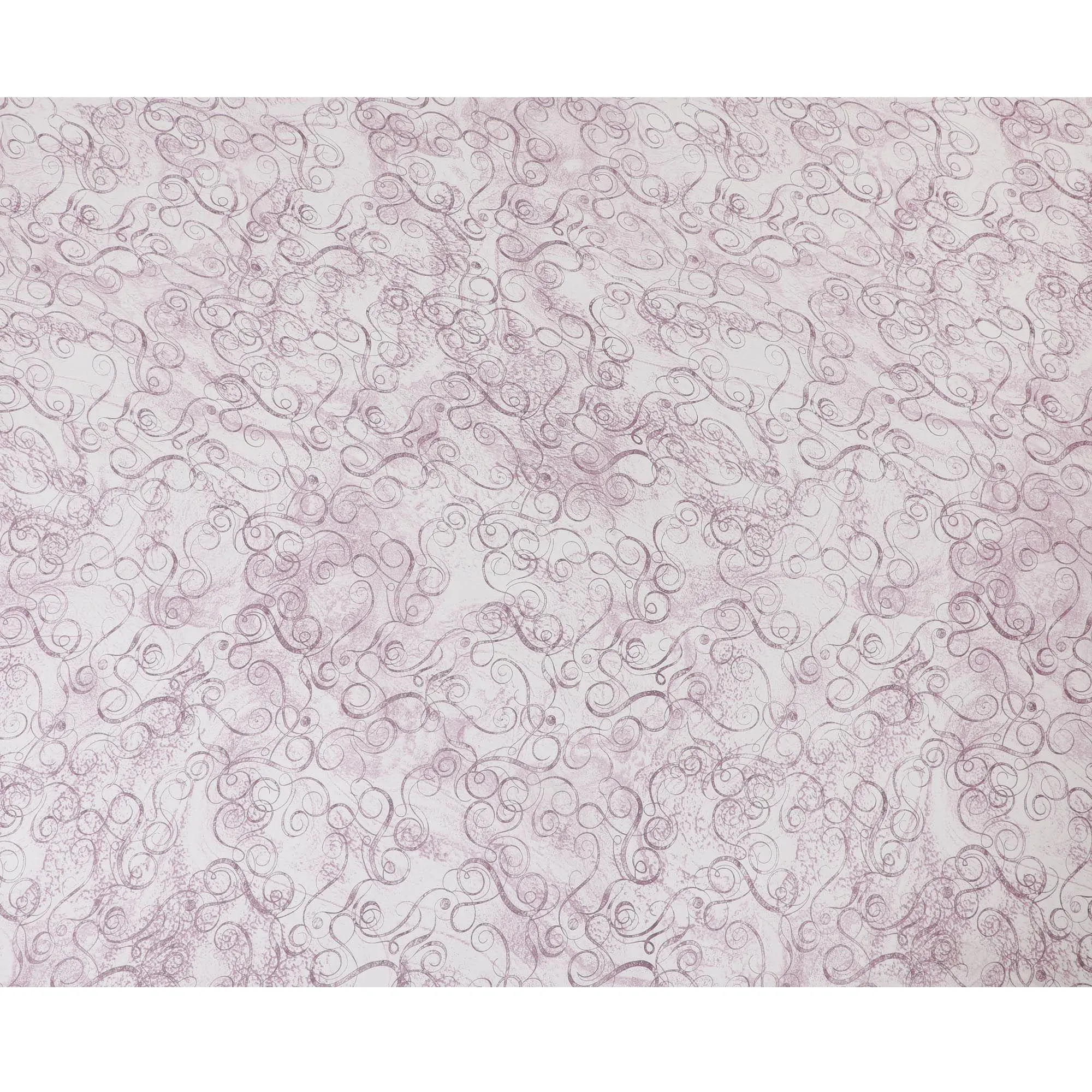 Off white synthetic georgette fabric with light mauve print in abstract design-D13752