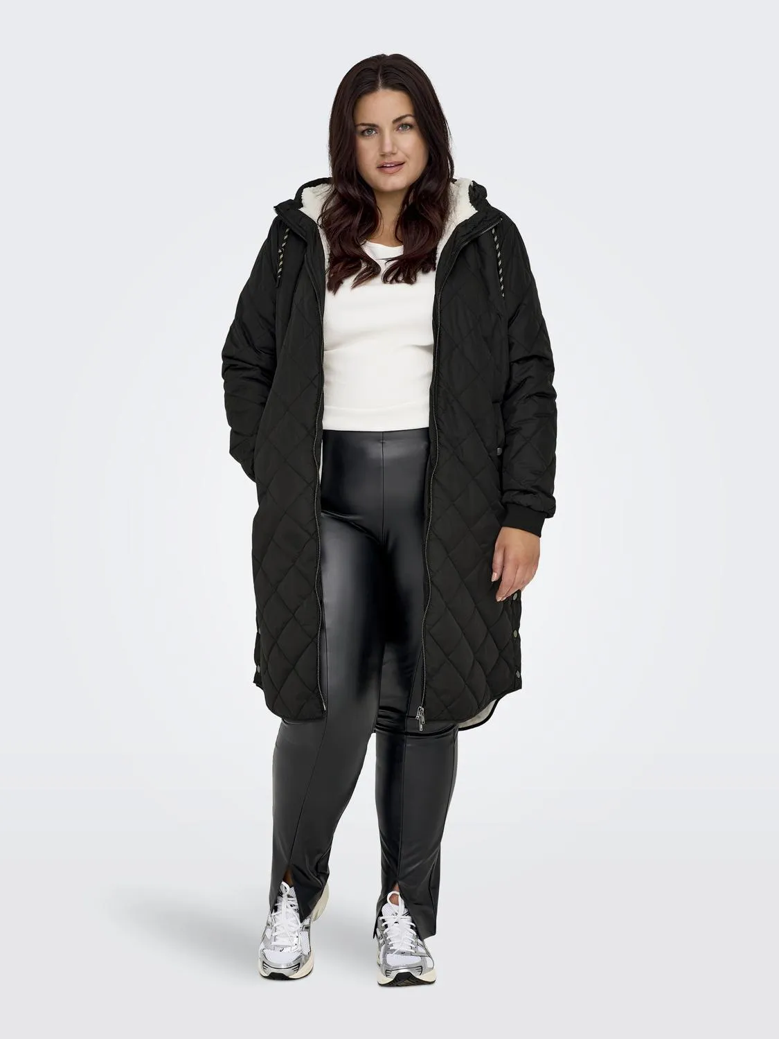 Only Carmakoma Sandy Quilted Coat in Black