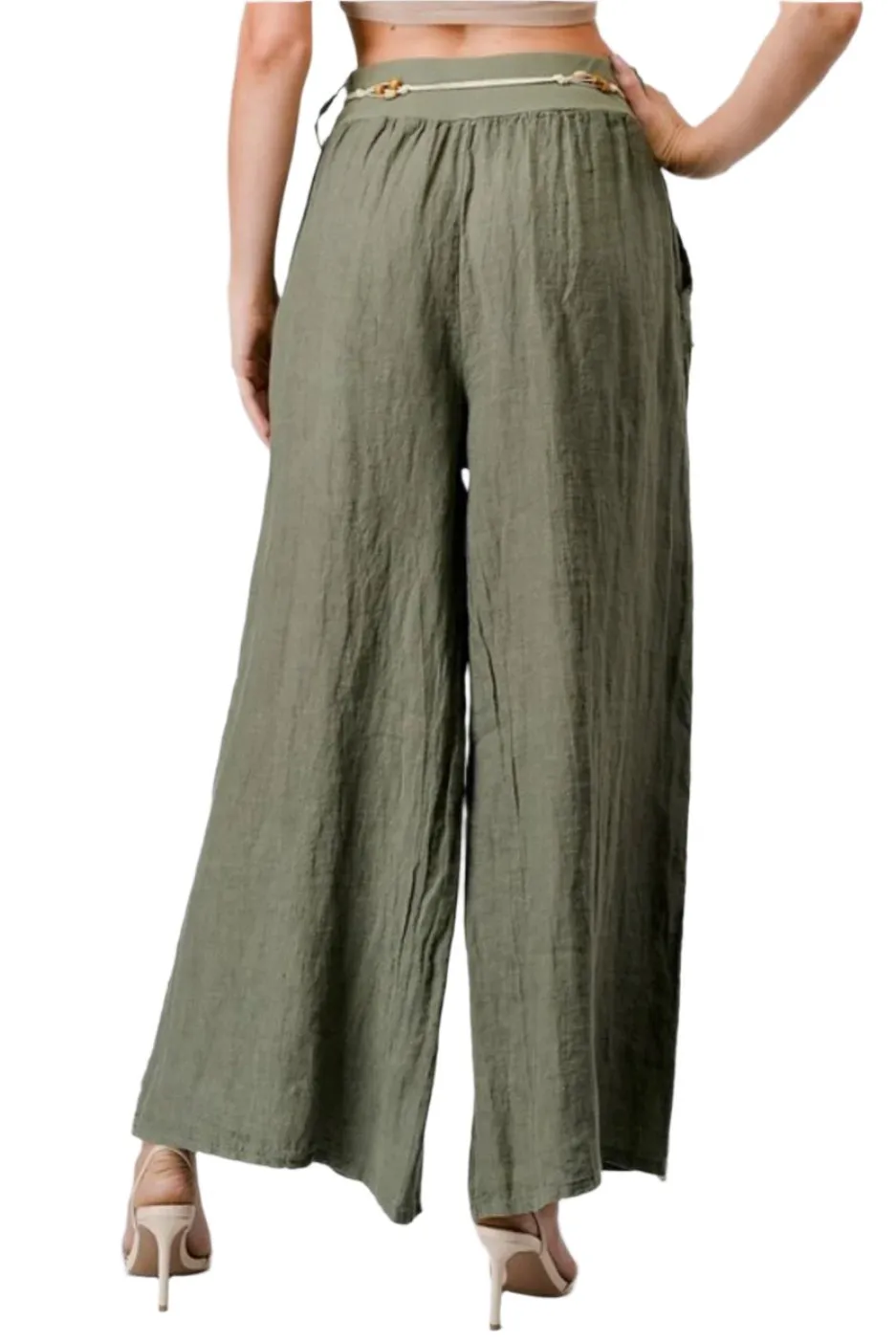 Palazzo style pants in 100% Italian Linen