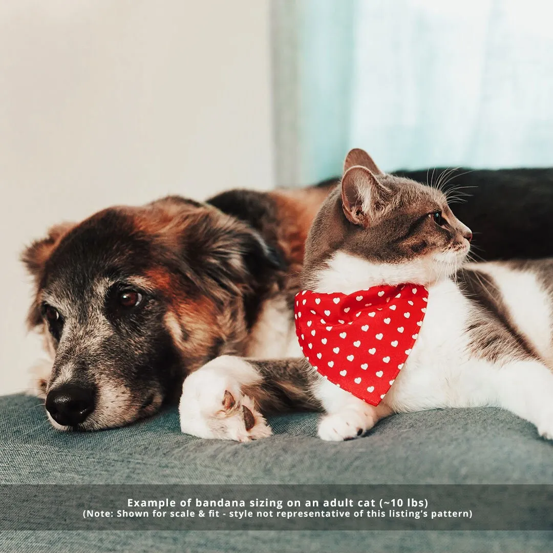 Pet Bandana - "Daisies - Pink" - Floral Daisy Bandana for Cat   Small Dog / Spring, Summer, Easter / Slide-on Bandana / Over-the-Collar (One Size)