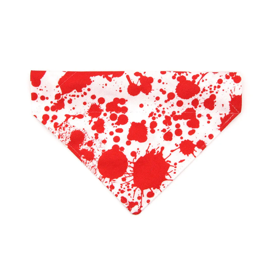 Pet Bandana - "Dexter" - Blood Spatter Bandana for Cat   Small Dog / Halloween, Horror Fan / Slide-on Bandana / Over-the-Collar (One Size)