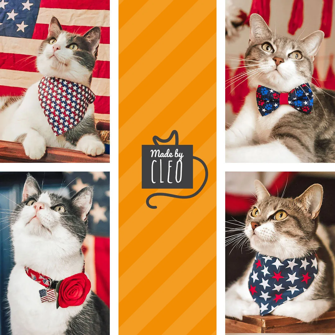 Pet Bandana - "Freedom Stars" - 4th of July Bandana for Cat   Small Dog / Independence Day / Slide-on Bandana / Over-the-Collar