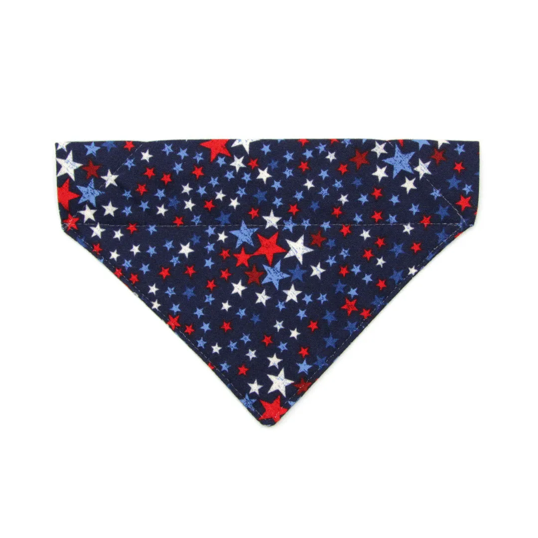 Pet Bandana - "Freedom Stars" - 4th of July Bandana for Cat   Small Dog / Independence Day / Slide-on Bandana / Over-the-Collar