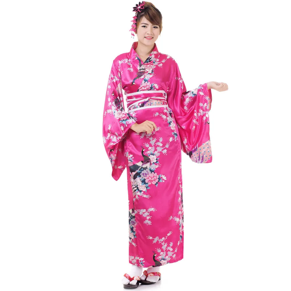 Pink Geisha Yukata Kimono Traditional Dress Sakura