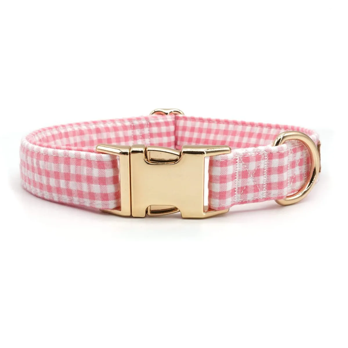 Pink Gingham Flower Unbreakable Collar™ & Leash Set