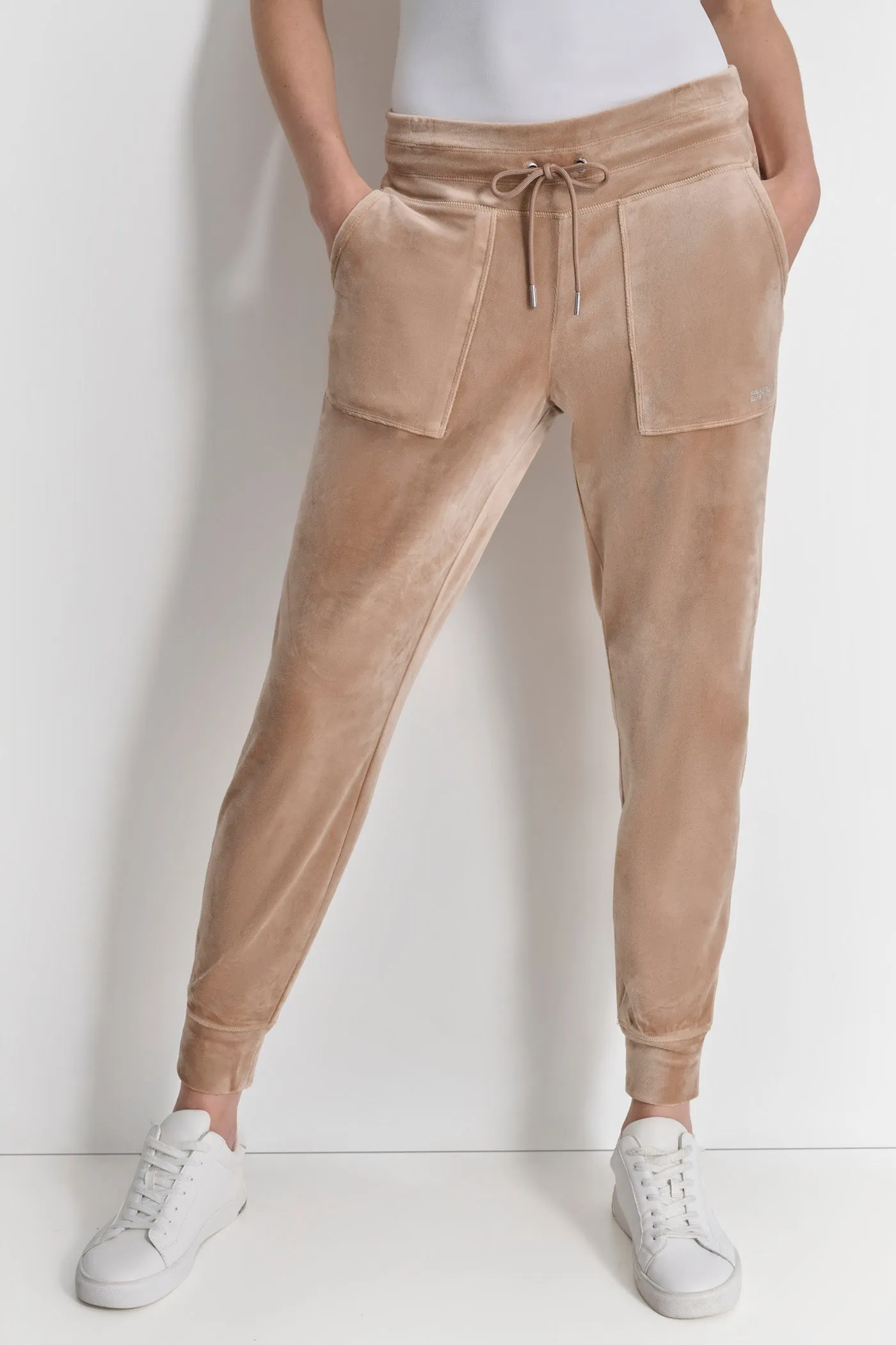 PLATINUM VELOUR RHINESTONE LOGO JOGGER