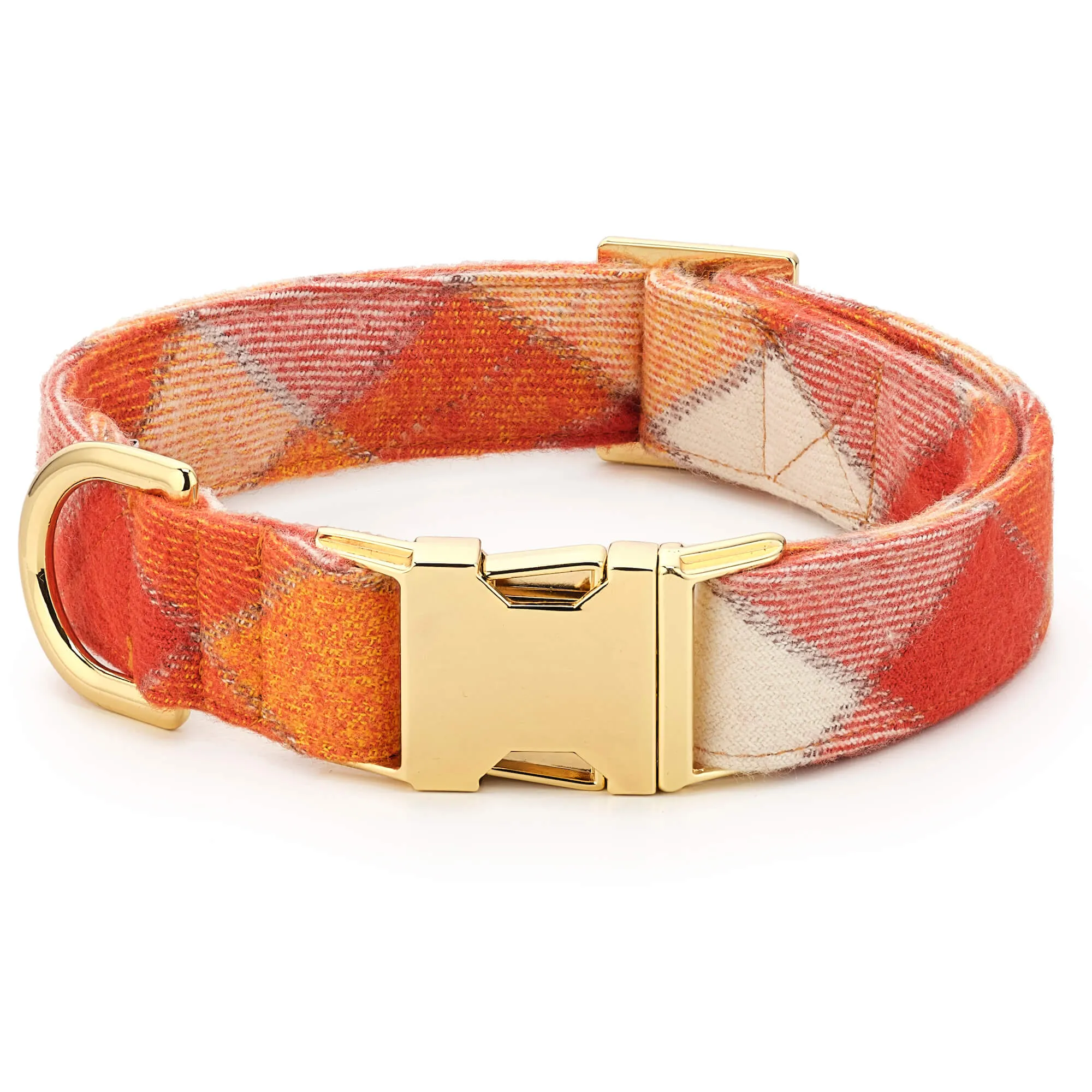 Pumpkin Spice Plaid Flannel Lady Bow Collar