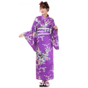 Purple Authentic Japanese Geisha Kimono Yumi