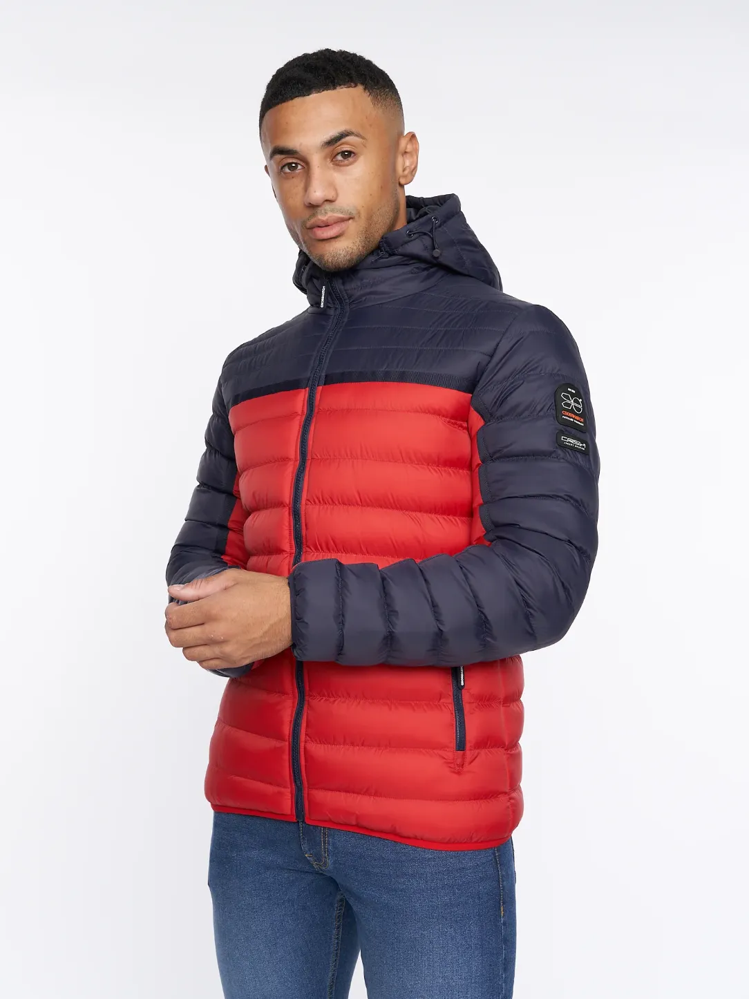 Pymoore Puffer Jacket Red and Navy