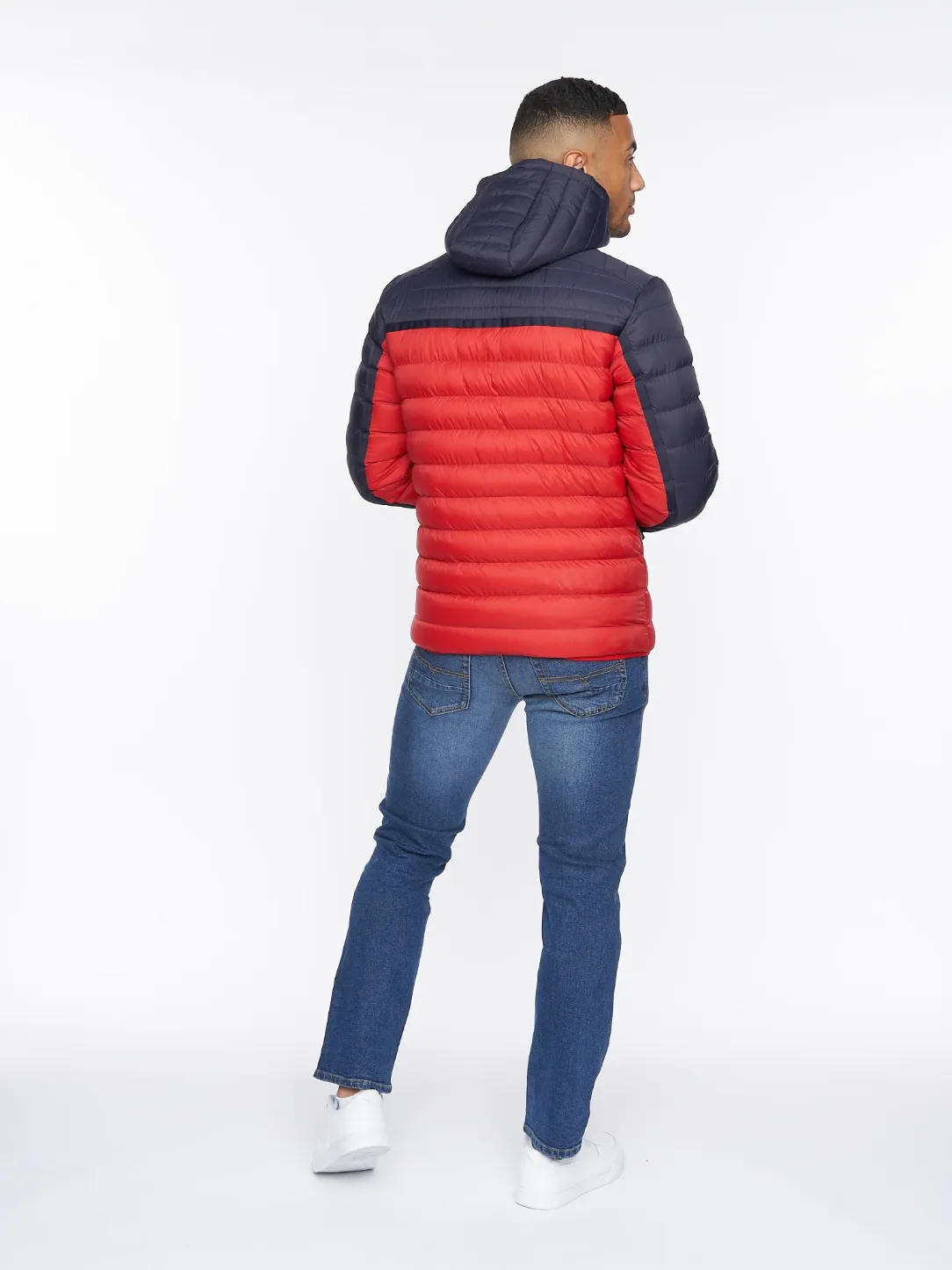 Pymoore Puffer Jacket Red and Navy