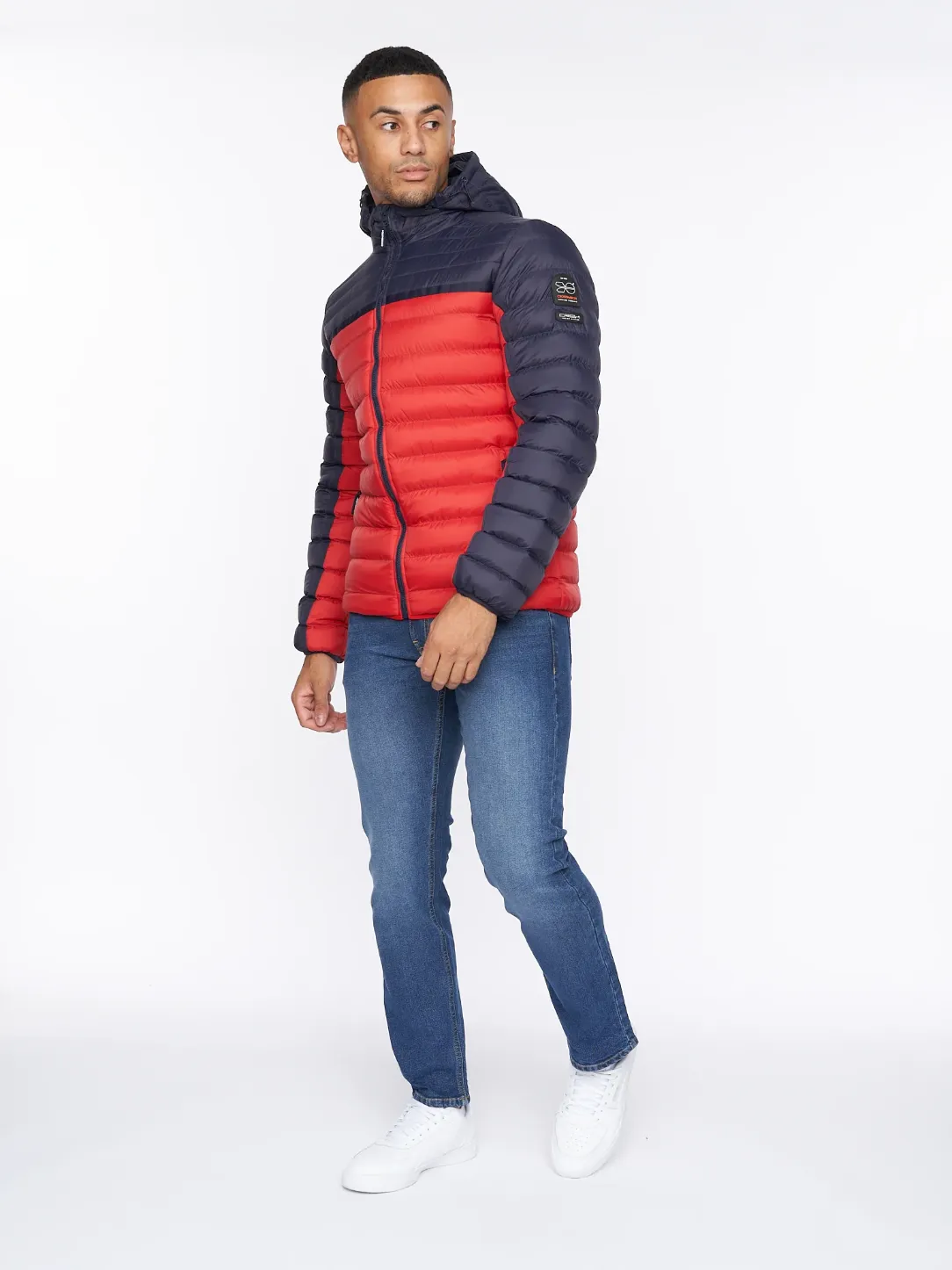 Pymoore Puffer Jacket Red and Navy