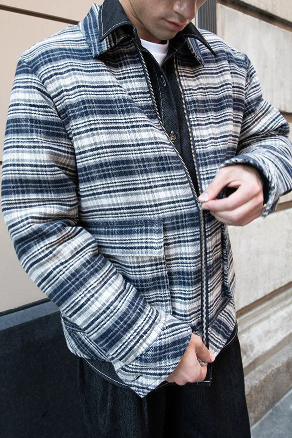 QUILT WOVEN COLLARED JACKET