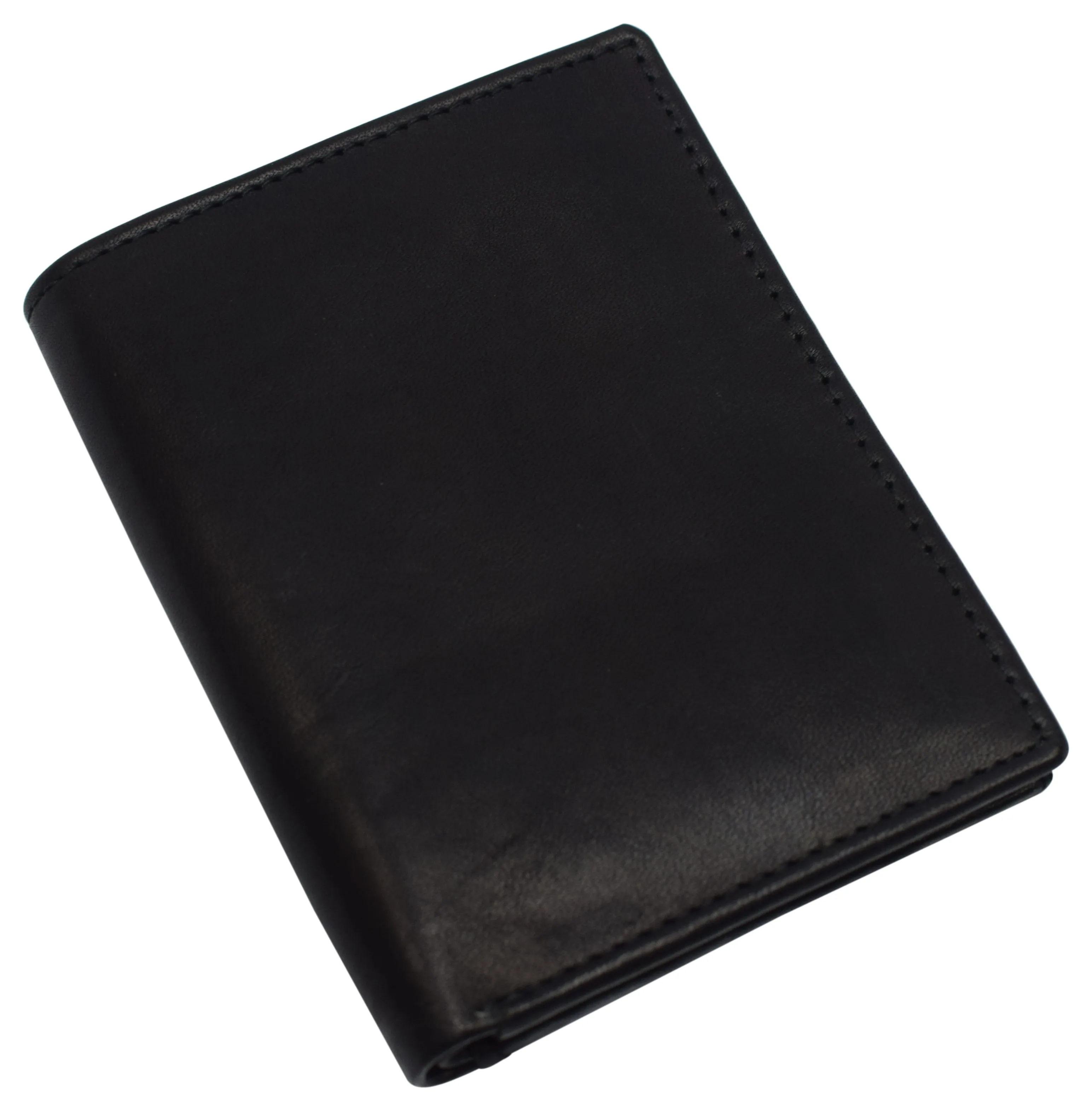 RFID510012 Slim Bifold Front Pocket Wallet 2 ID Window Credit Card Holder Genuine Leather RFID Blocking