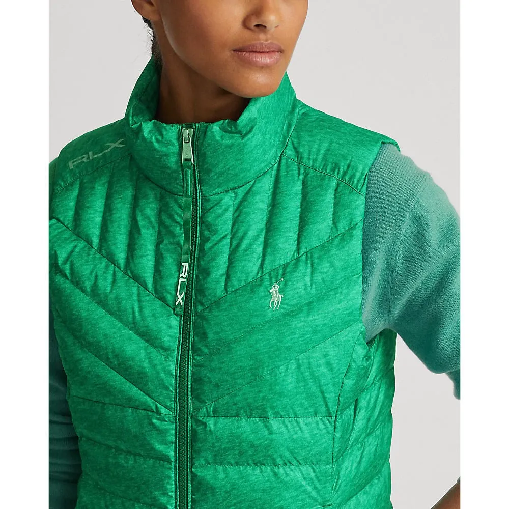 RLX Ralph Lauren Women's Printed Insulated Vest - Melange Raft Green