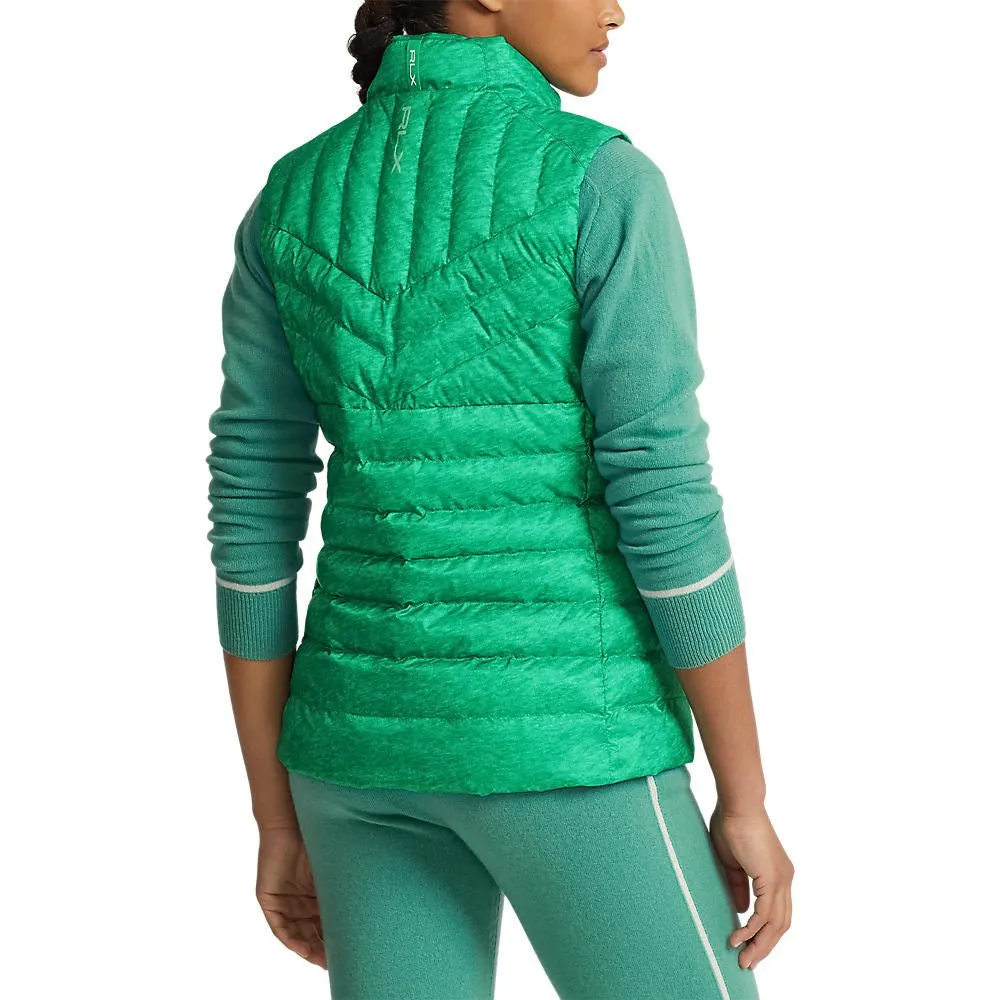 RLX Ralph Lauren Women's Printed Insulated Vest - Melange Raft Green