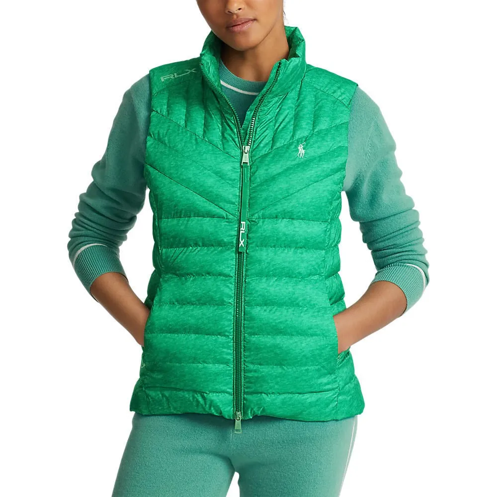 RLX Ralph Lauren Women's Printed Insulated Vest - Melange Raft Green