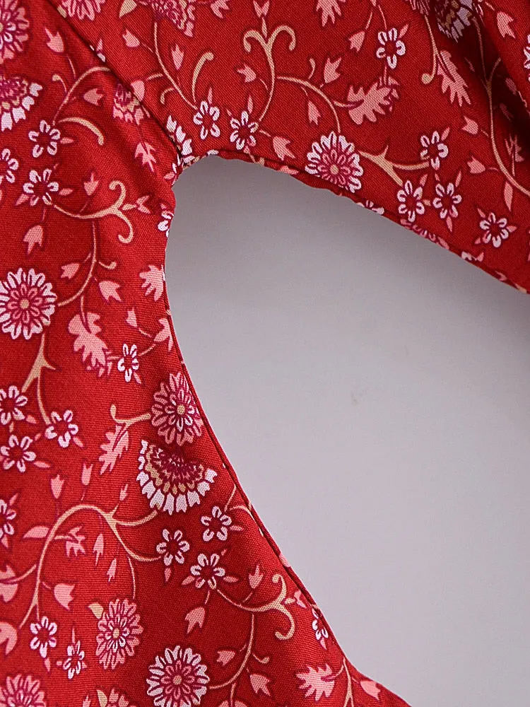 Robyn's Red Boho Print Short Kimono