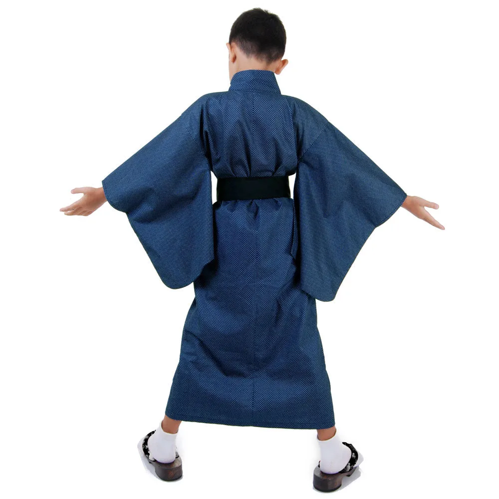 Ronin Blue Japanese Kimono Robe Costume for Boys