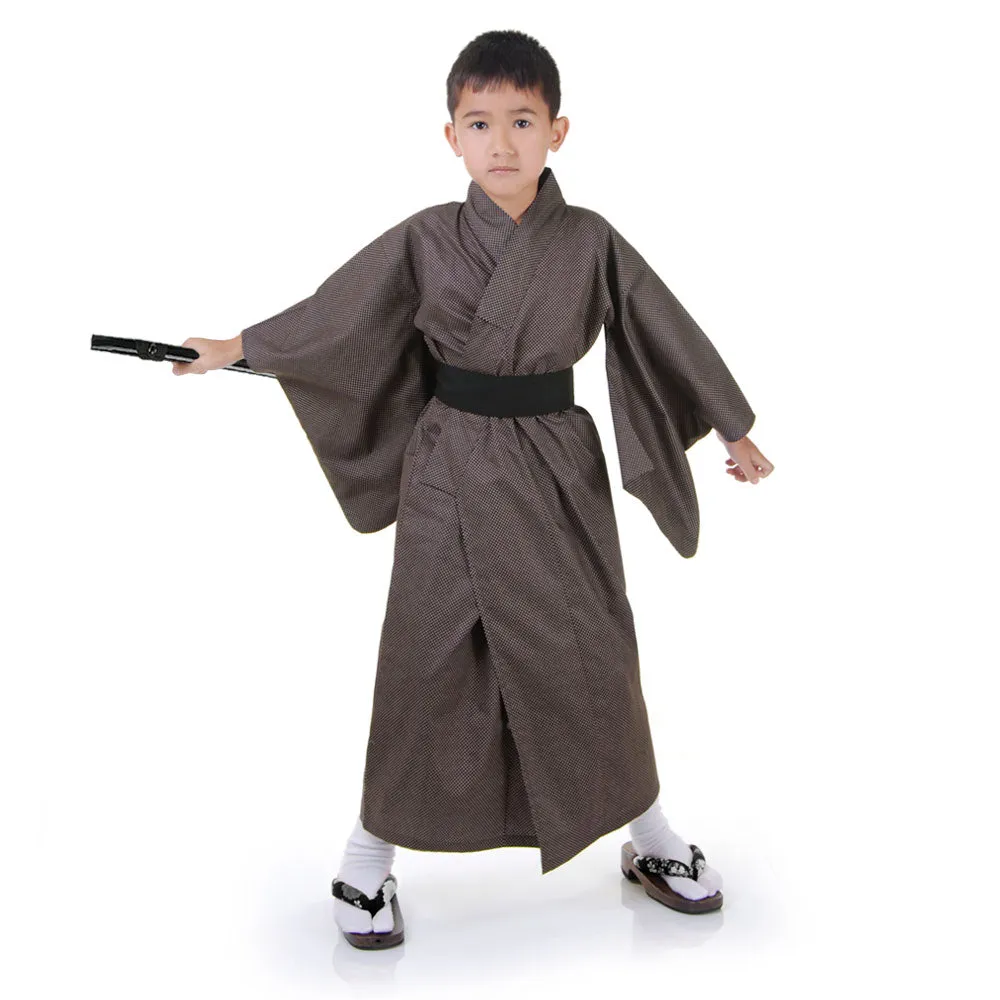 Ronin Blue Japanese Kimono Robe Costume for Boys