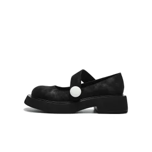 Round-Toe Low-Cut Platform Mary Jane Shoes