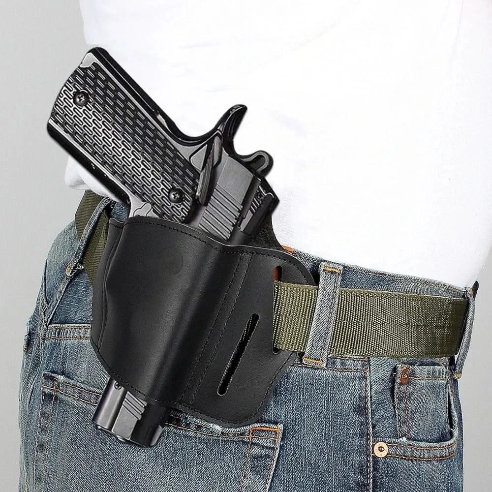 Russell Genuine Leather Pistol Gun Holster Black