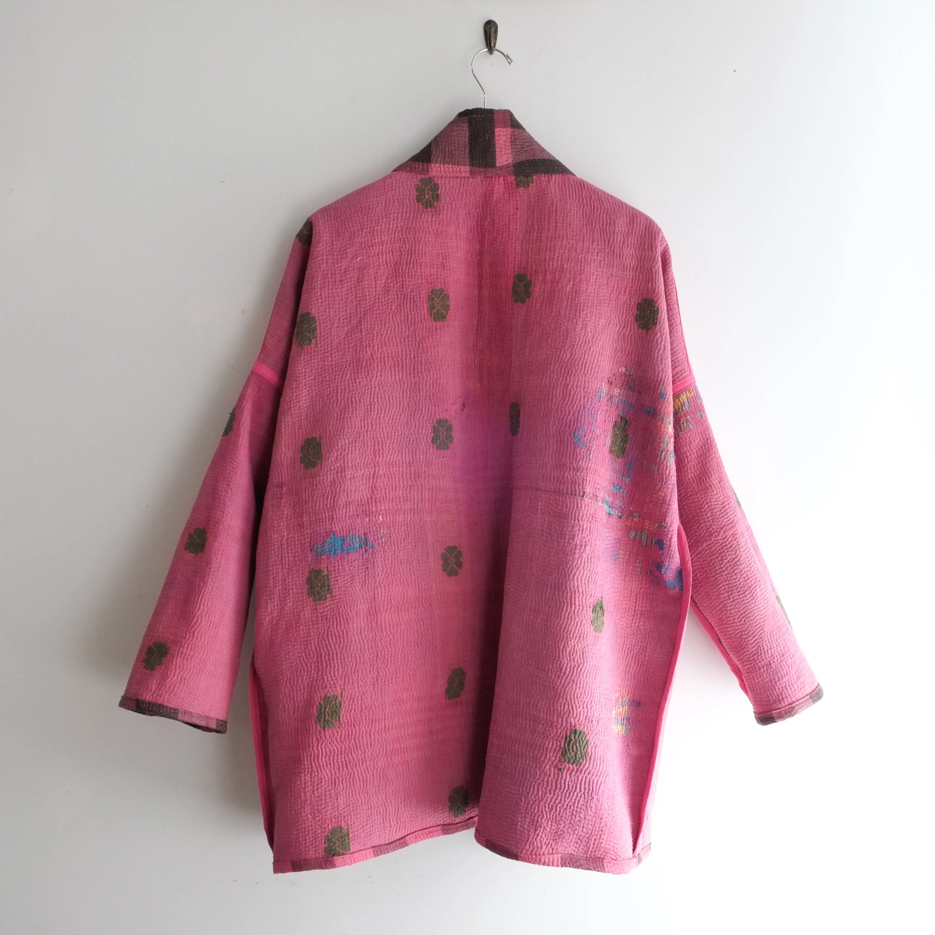 S Muted Fuschia Check Pattern Anoushka Jacket LL133