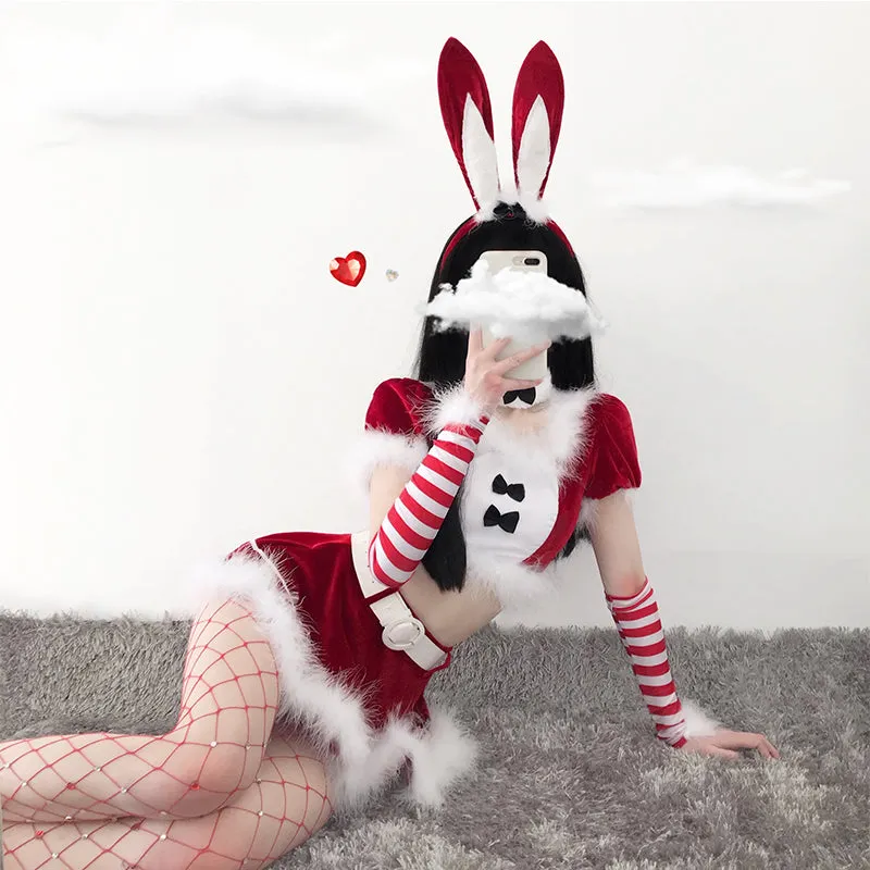 Santa Bunny Outfit (Red or Pink)