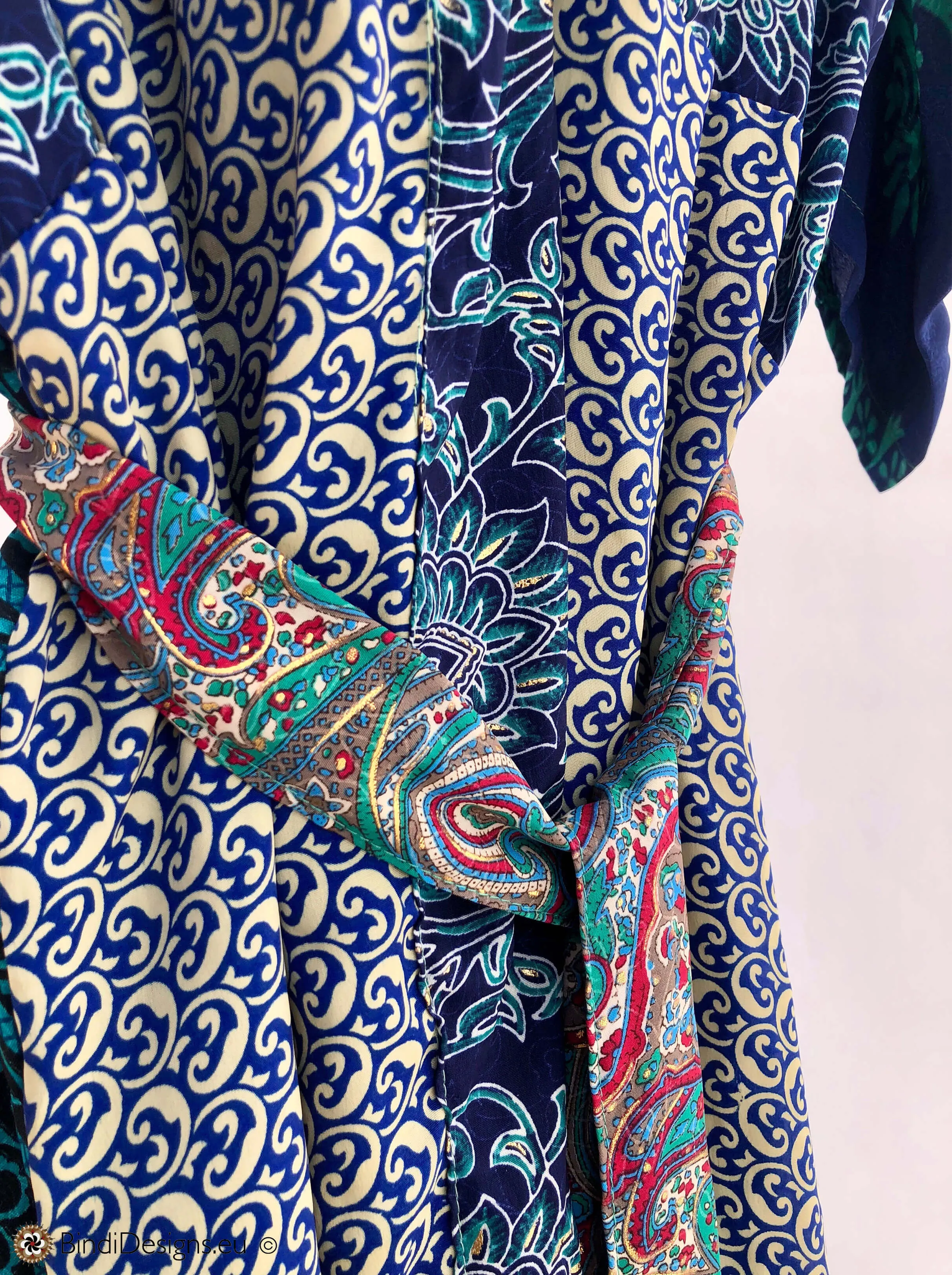 Sari Silk Kimono Robe Blue Tones