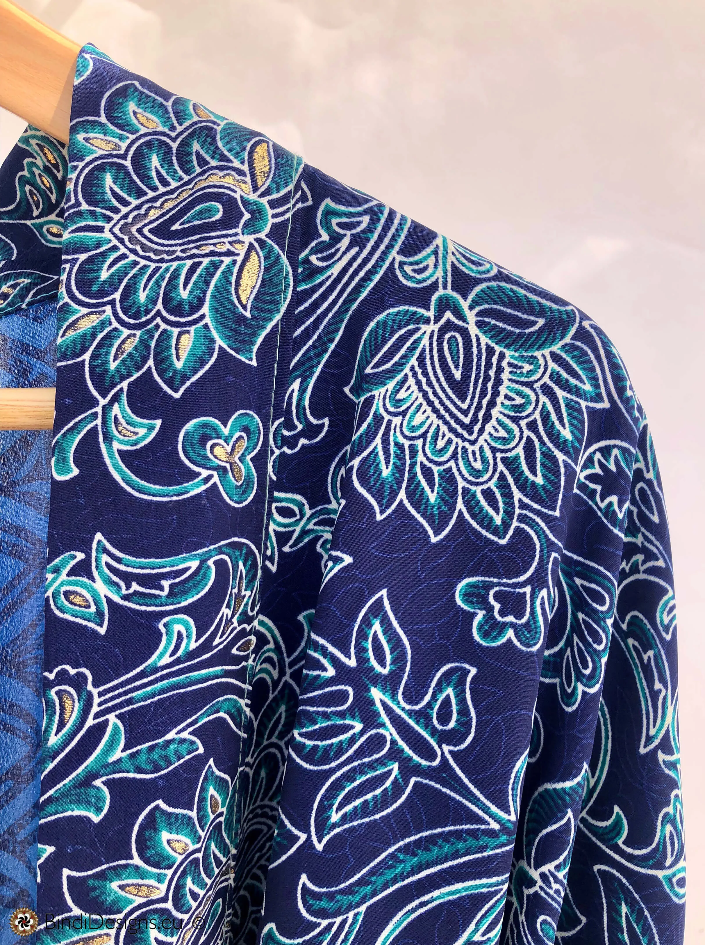 Sari Silk Kimono Robe Blue Tones