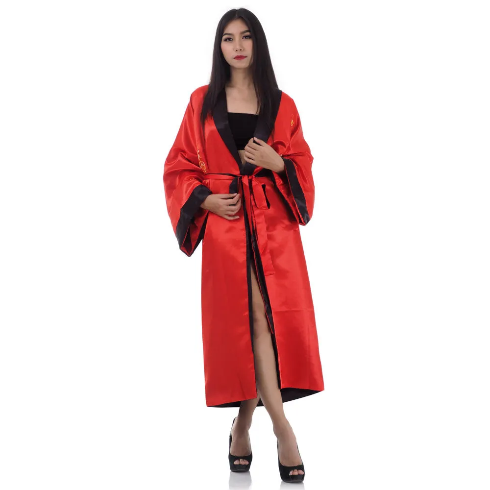 Scarlet Dragon Women’s Reversible Kimono Robe