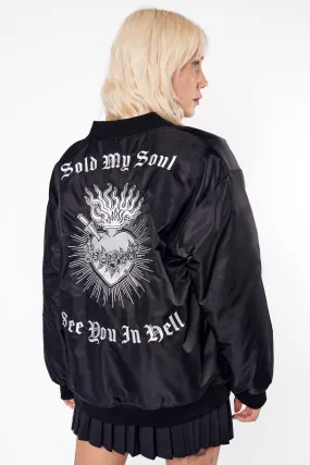 See You In Hell Oversized Bomber Jacket II