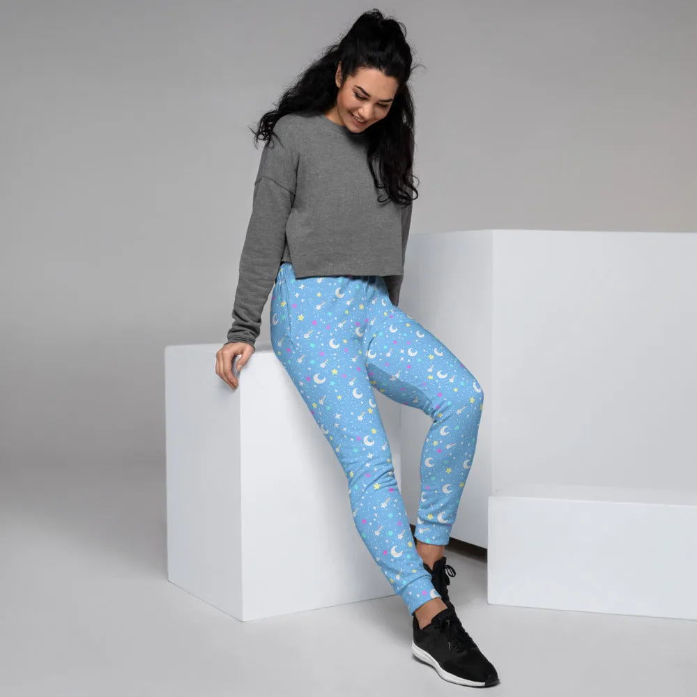 Starry Glitter Blue Women's Joggers